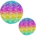 thumbnail image 7 of SKYSONIC Vibrant Rainbow 3D Wavy Trivet Round Hot Pads, Set of 2 Striped Bling Pot Holder Heat Resistant Trivets Cotton Thread Weave Trivet Mats for Kitchen Counter Hot Dishes Pot Teapot Table Decor, 7 of 7