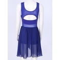 thumbnail image 4 of Miaeowve Women's Lyrical Dance Dress Ballerina Sleeveless Chiffon Asymmetric Skirted Leotard Performance Dancewear Royal Blue XXL, 4 of 7