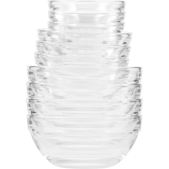 GARVALON Candy Bowl Glass Round for Restaurant Home Use 12Pcs 2.4 3 3.5in
