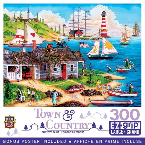 MasterPieces 300 Piece EZ Grip Jigsaw Puzzle - Large Pieces for Adults - Painter's Point Art