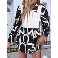 thumbnail image 4 of Camisas de Dos Piezas Falsas para Mujer, Otoño e Invierno, Blusa Informal de Larga con Estampado Geométrico para Mujer, , Talla XL, 4 of 10