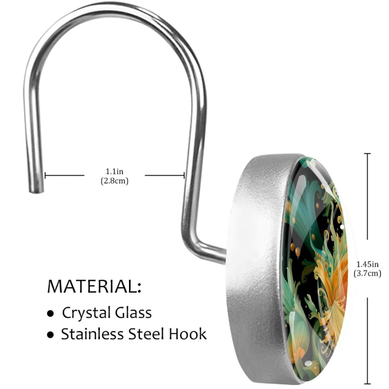 HemaKayy 12 Pcs Decorative Shower Curtain Hooks - Stainless Steel Rings for Bathroom Décor - Easy Glide & Secure Hold - Perfect Decoration for Bathroom Shower Rods - Ocean Sea Slug