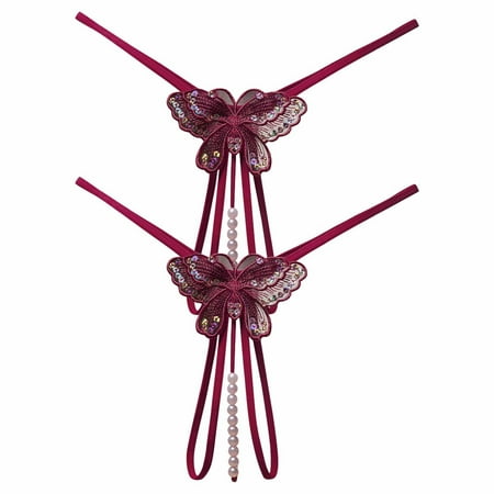 HYSYSB Crotchless Underwear for Women thongs for Women plus Size G String thong Panties for Women thong Briefs Thong Pants String Underwear Very Underwear micro Thongs for Women Red 1 One Size