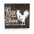 thumbnail image 2 of Rise and Shine Rustic Looking Inspiration Farmhouse Wood Sign Wall Décor Gift 8 x 8 Wood Sign B3-08080061038, 2 of 8