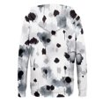 thumbnail image 6 of Floral Zip-Up Hoodie for Women, Long Sleeve Oversized Sweatshirt Jacket - Casual Loose Fit Lightweight Outerwear with Pockets Dark Gray XXXL, 6 of 6
