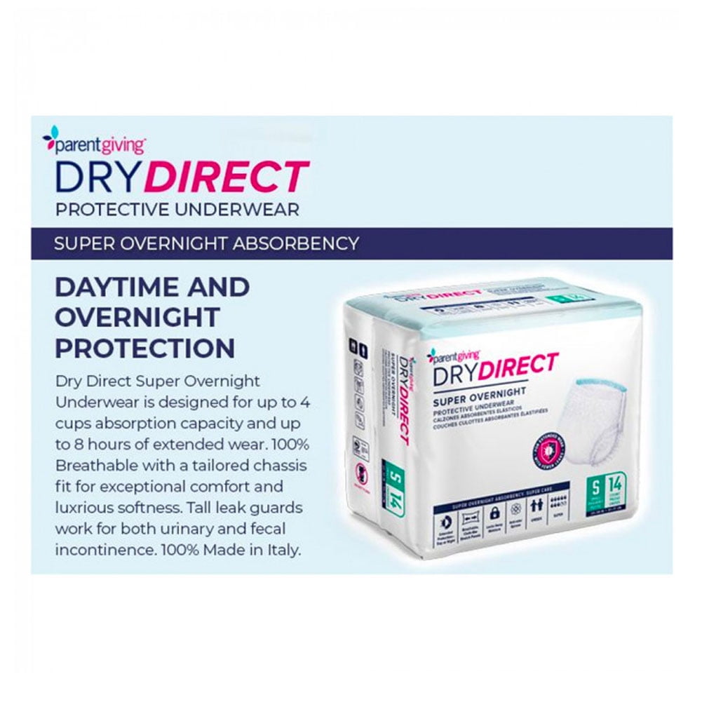 Dry Direct Super Overnight Underwear (Medium - Pack of 14) by Parentgiving  