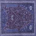 thumbnail image 1 of Ahgly Company Machine Washable Indoor Square Persian Blue Traditional Area Rugs, 8' Square, 1 of 4