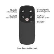 PuraFlame 33 Electric Fireplace Insert EF45B, Fire Crackling Sound, Glass Door, Mesh Screen, 750/1500W, Black, 57.1 lbs