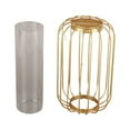 thumbnail image 5 of VIFERR Unique Nordic Lantern-Shaped Wrought Iron Vase Glass Iron Tabletop Flower Vase(Champagne gold), 5 of 8