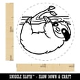 thumbnail image 2 of Sloth Hanging from a Branch Self-Inking Rubber Stamp Ink Stamper - Yellow Ink - Medium 1 Inch, 2 of 7
