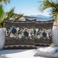 thumbnail image 5 of Outdoor Waterproof Pillow Covers Halloween Spooky Skull Rose Flower Decorative Throw Pillow Protectors,Eucalyptus Leaf on Black Pillowcase Cushion Cases for Patio Sofa Garden Couch,26x26in,Pack of 2, 5 of 9