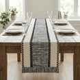 thumbnail image 2 of Table Runner for Kitchen Decor Birthday Decorations, Long Kitchen Runner with Tassel for Kitchen and Dining Table Decoration Black 11.8x70.9inch, 2 of 6
