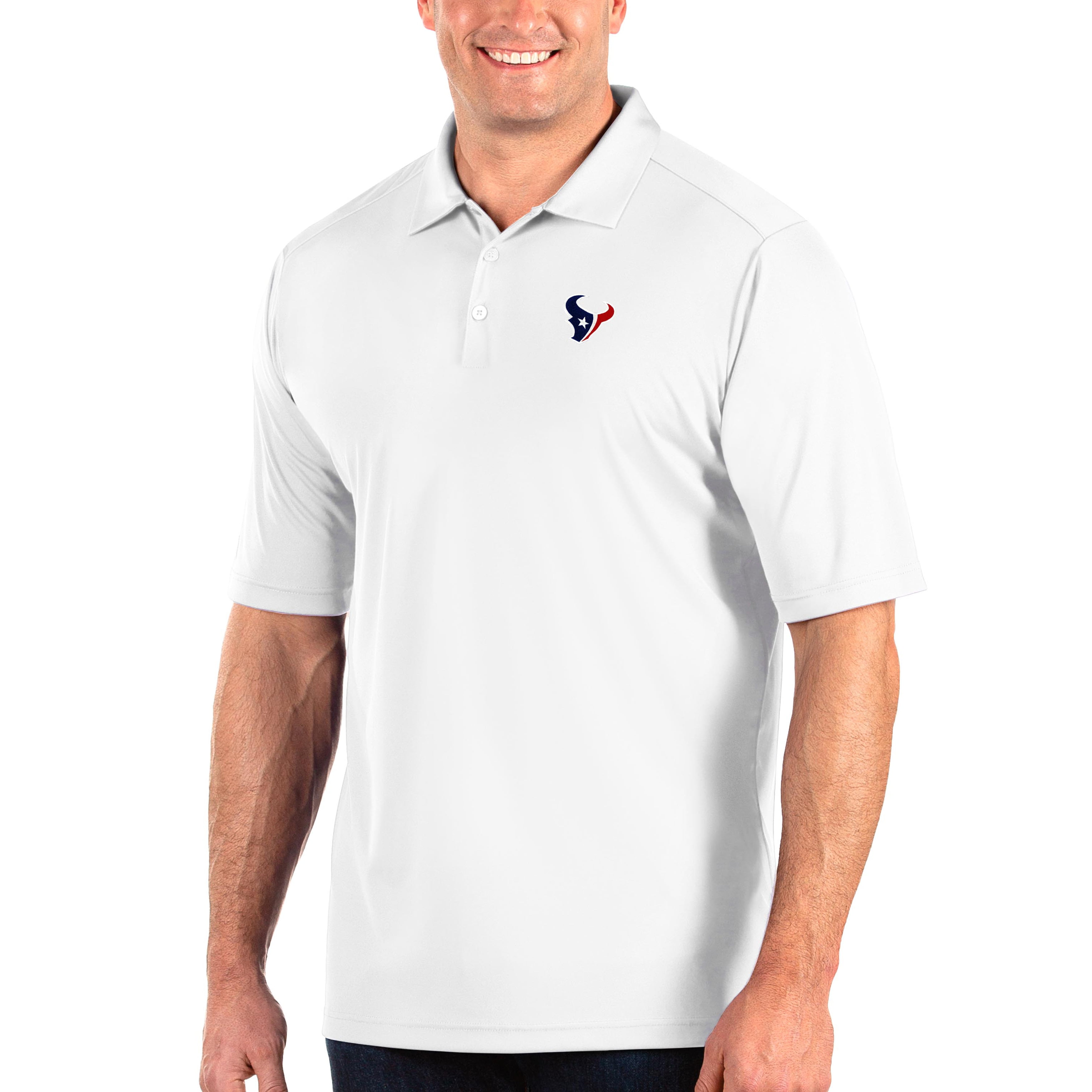 Houston Texans Antigua Tribute Big And Tall Polo White