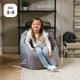 thumbnail image 3 of Big Joe Joey Junior Kids Bean Bag Chair, 1.5 Feet, Durable Polyester Nylon Blend, Gray, 3 of 7