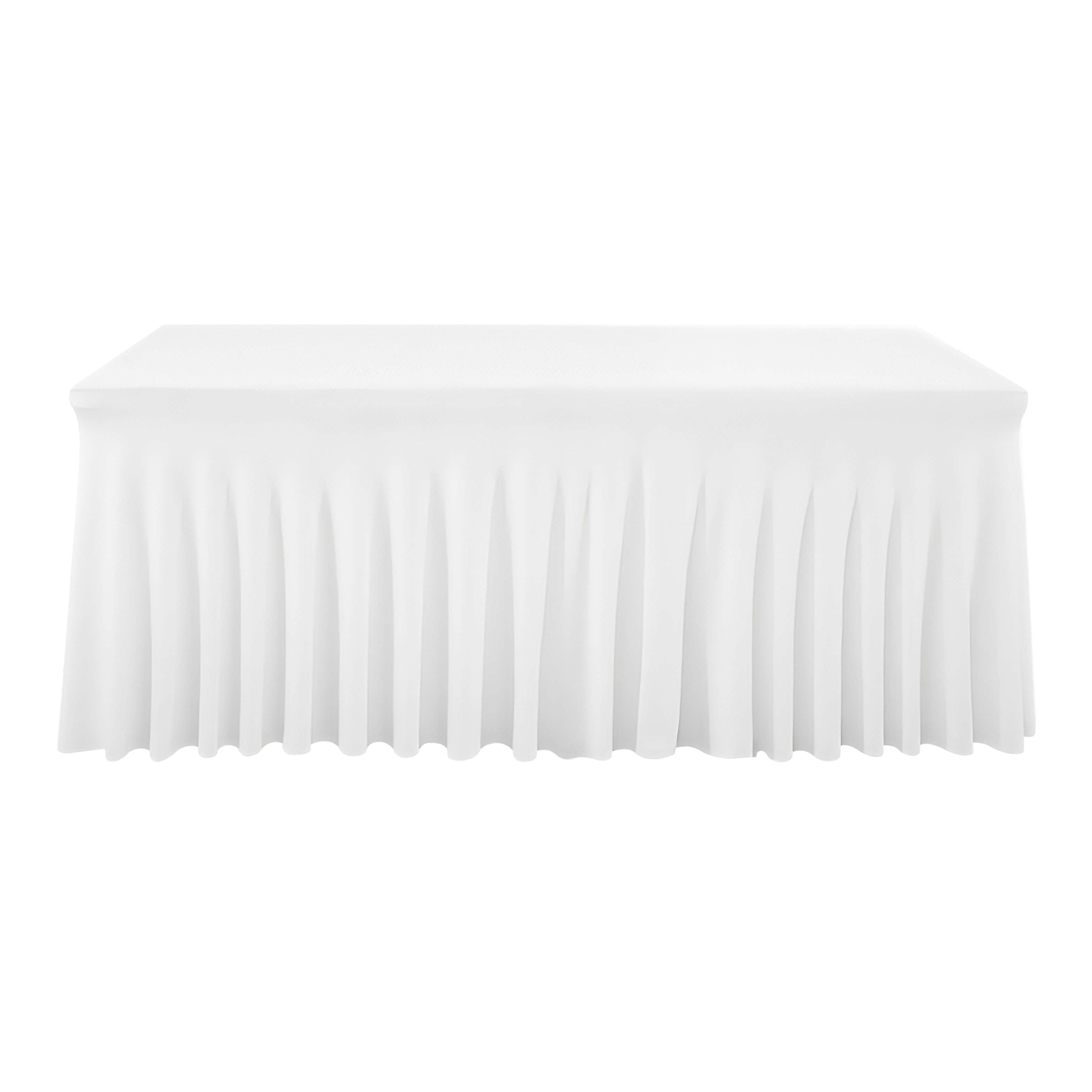 Polyester Ruffle Trim Table Skirt, White, 6', by Way To Celebrate