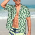 thumbnail image 4 of KLL Men's Hawaiian Shirt Short Sleeve Button Down Beach Shirts-Dinosaurs on Roller Skater, 4 of 6