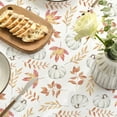 thumbnail image 4 of Fall Tablecloth 60×84 Inch Oval, Thanksgiving Autumn Harvest White Pumpkin Orange Leaf Table Cover for Party Picnic Dinner Decor, 4 of 5