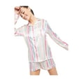 thumbnail image 1 of Womens Satin Short Pajamas Set Sleepwear Button Down Two-piece Pj Sets Flannel Loungewear, 1 of 6