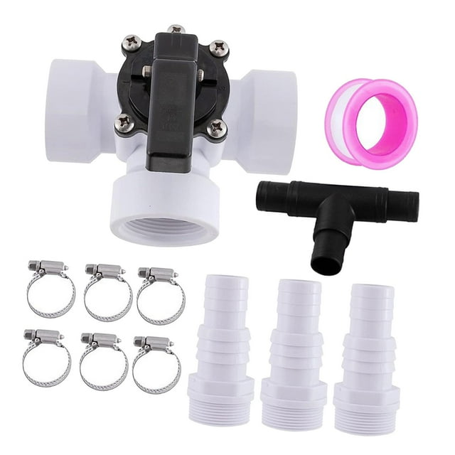 Válvula desviadora de 3 vías, accesorios de tubería, sello positivo, válvula de desvío de 1,5 , conector de manguera, adaptador de manguera para