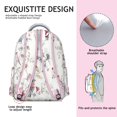 thumbnail image 4 of Artistic Floral Print Students’s Backpack Lightweight and Adjustable Strap School Bag with Romantic Rose and Peony Pattern, 4 of 5