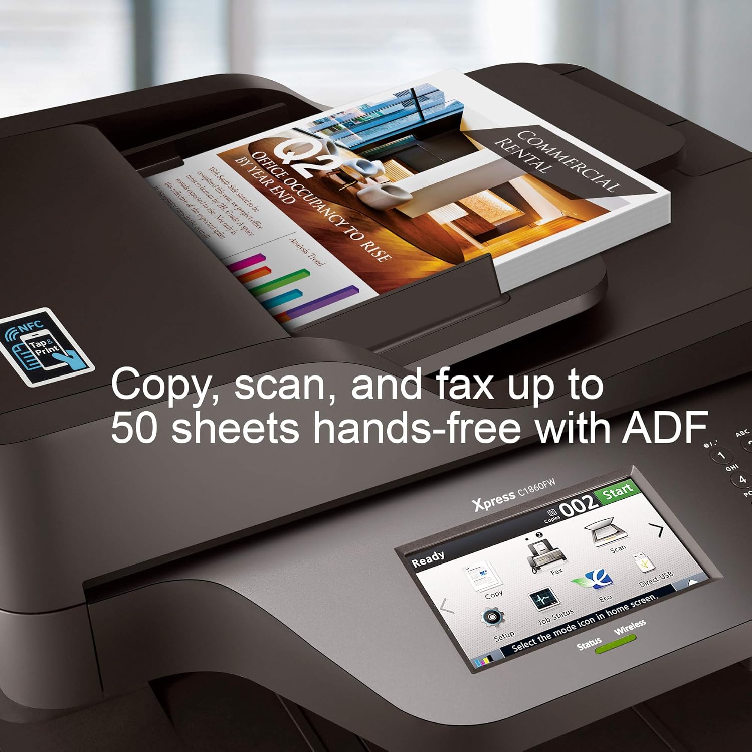 Samsung Xpress C1860FW Wireless Color Laser Printer with Scan/Copy/Fax, Simple NFC + WiFi Connectivity and Built-in Ethernet (SS205H)