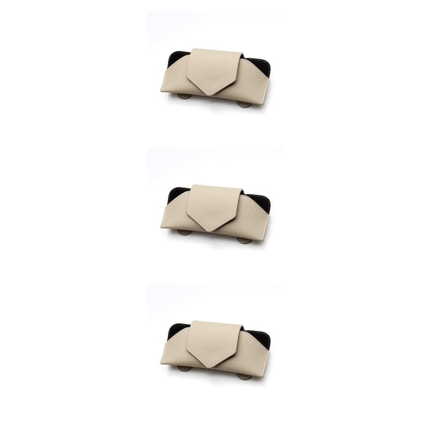 Funda de Cuero Speravity con Clip para gafas de sombra de sol para coche Interior de automóvil universal color Beige