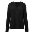 thumbnail image 5 of Sweaters for Women 2025 Fall Winter Long Sleeve V-Neck Casual Ribbed Knit Jumper Tops Womens Pullover Sweaters, 5 of 7