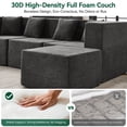 thumbnail image 7 of BEHOST 130" 8-Piece Modular Sectional Sofa with Ottomans, U-Shaped Pit Couch for Living Room, Modern Teddy Fabric Cloud Couch Set, Large Sleeper Sofa with Deep Seats, Dark Gray, 7 of 7