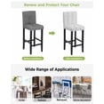 thumbnail image 3 of Grey Striped Coastal Bar Stool Covers Set of 4, Nautical Beach Starfish Shell Stretch Washable Bar Chair Covers with Backs, Removable Pub Counter Height Chair Cover for Kitchen Dining Room Cafe, 3 of 7