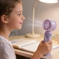 thumbnail image 6 of ROLKFUK Purple Handheld High-Speed Turbo Fan, Portable USB Rechargeable Personal Fan with 3 Speeds for Travel Office Home, 6 of 7