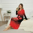 thumbnail image 3 of Tutolipy Christmas Nightgowns Dog Paw Snowflake Printed Sleep Dress for Women V Neck Loungewear Long Sleeve Night Dress for Home, 3XL, 3 of 7