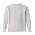 thumbnail image 4 of Ruyang Kids Girls Thermal Shirts Ruffle Neck Slim Fit Long Sleeve Base Layer Top Fall Winter Warm Plain Ribbed Sweater, 4 of 6