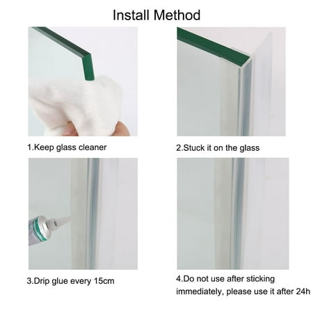 F Type Frameless Shower Door Bottom Seal For 1 2 Inch Glass 9 8