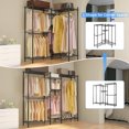 thumbnail image 4 of Wire Garment Rack Closet Wardrobe with Hanging Rod, Heavy Duty Freestanding Metal Hanging Clothes Rack Adjustable Storage Shelves Max Load 396lbs, 4 of 9
