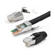 thumbnail image 1 of wonima11 30 Pack Cat7 Cat6A Pass Through Shielded RJ45 Connector Modular Network 50μ Gold-Plated Plug for Cat 6, Cat 6A, Cat 7 and Cat 8 with Strain Relief Boots, 1 of 1