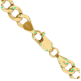 thumbnail image 3 of 14K Solid Yellow Gold 6.5mm Curb Link Chain Necklace, 3 of 5