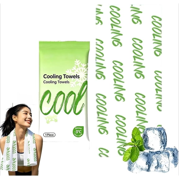 Instant Cooling Body Towel Wipes, Ice Scarf for Neck, Cooling Towels & XL Menthol Cooling Wipes for Summer Heat, Sports, Travel & Outdoor Relief