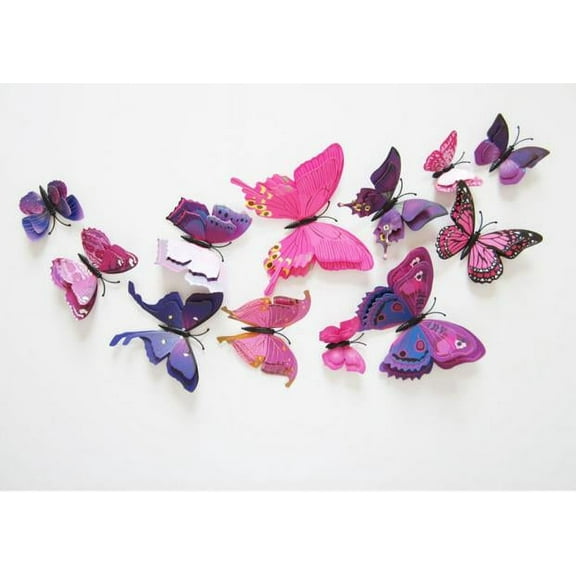 Vikakiooze 12Pcs/Pack Curtain Home Decor Butterfly Shape Sticker Pin