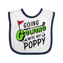 Inktastic Going Golfing with My Poppy- Kids Golf Boys or Girls Baby Bib