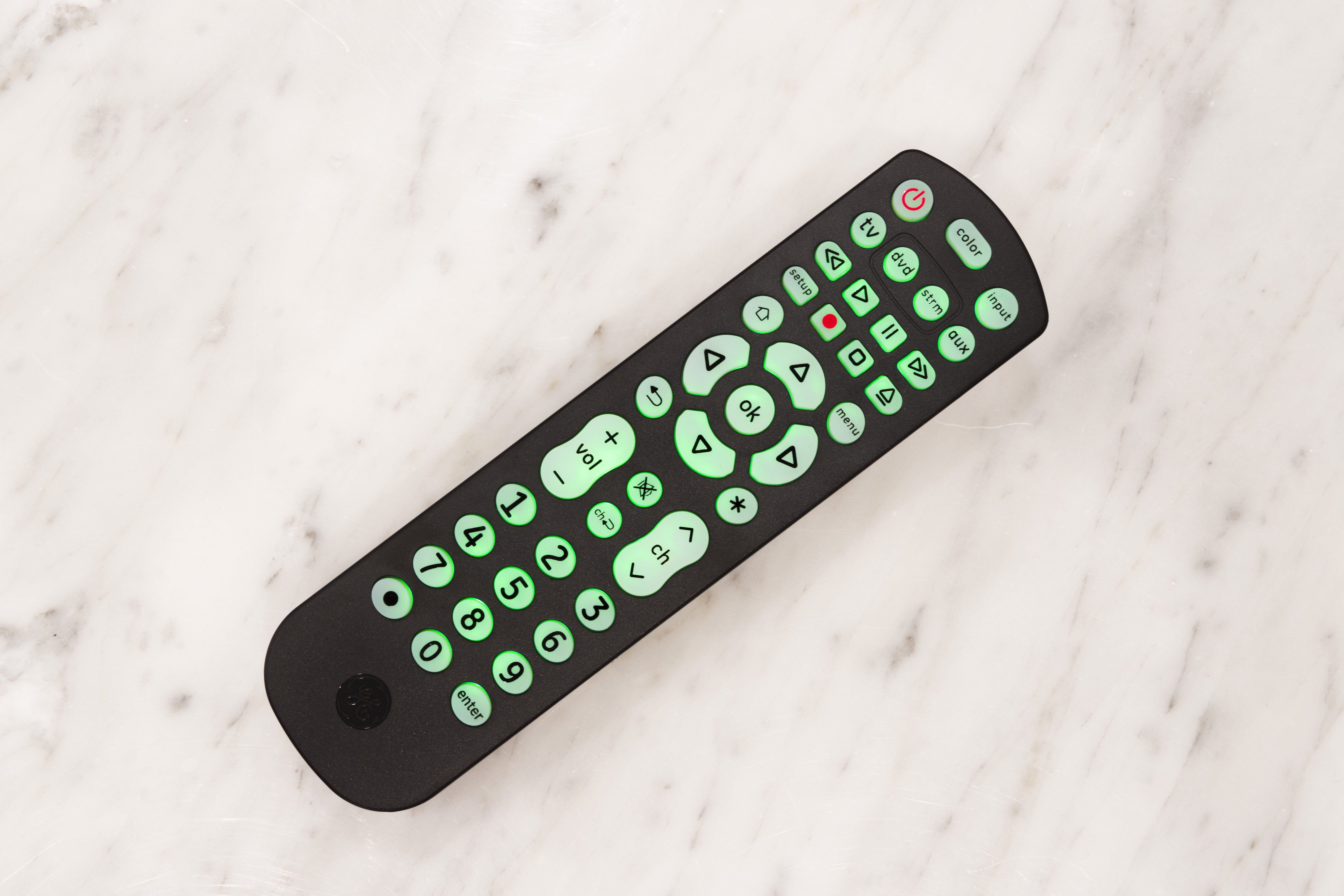 GE 4-Device Backlit Universal Remote Control, Color Select Backlight
