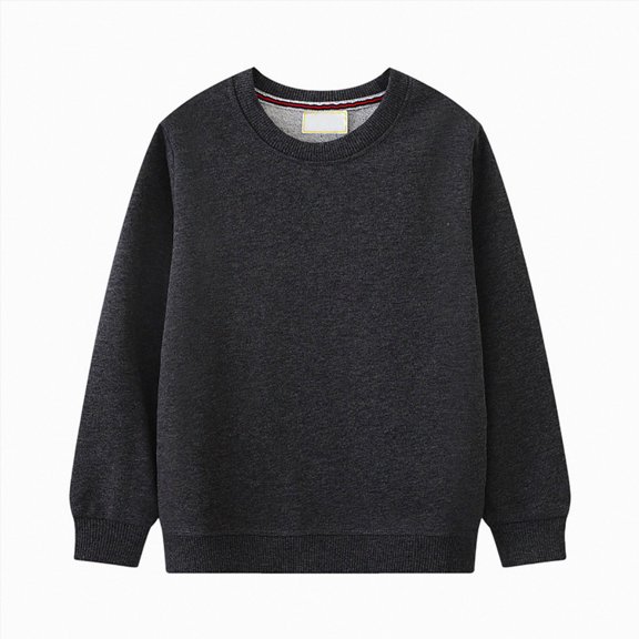 WUANDIXFA Toddler Baby Boy Girl Fleece Pullover Sweatshirt 2T 3T 4T 5T 6T 7T Solid Color Crewneck Shirt Warm Fall Winter Clothes,Grey,4 Years