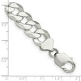 thumbnail image 2 of 925 Sterling Silver 12.3mm Beveled Curb Chain Ankle Bracelet 10 Inch Anklet for Women and Men, 2 of 2