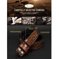 thumbnail image 4 of Mens Western Leather Belt Strap Without Buckle 1.5" Vintage Replacement Cowboy Leather Belt Strap with Snap on Buckle, 4 of 7