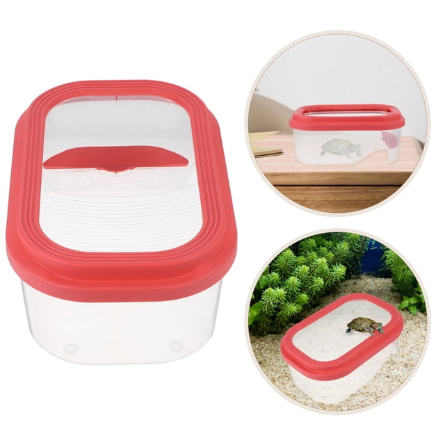 Raindrops Aquatic Habitat With Basking Platform Pink ABS 1Set Suitable For Reptile Aquarium