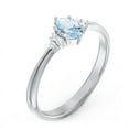 thumbnail image 3 of Birthstone Oval Ring with Shoulder Accents - Aquamarine (March), 3 of 5