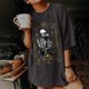 thumbnail image 2 of Camiseta Wukreran de Halloween con estampado vintage de gran tamaño para mujer, 2 of 6