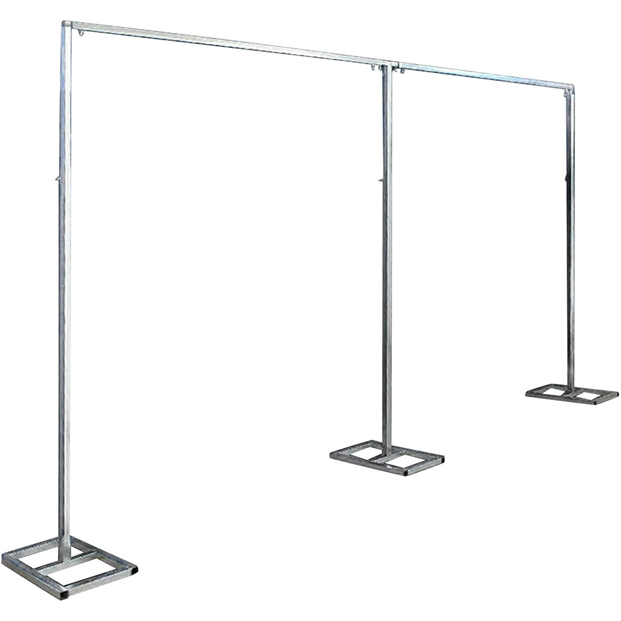 Loyalheartdy 10x20ft Wedding Stand Stainless Steel Background Telescopic Frame Heavy Duty Stand Pipe Kit for Wedding Party Decoration Silver