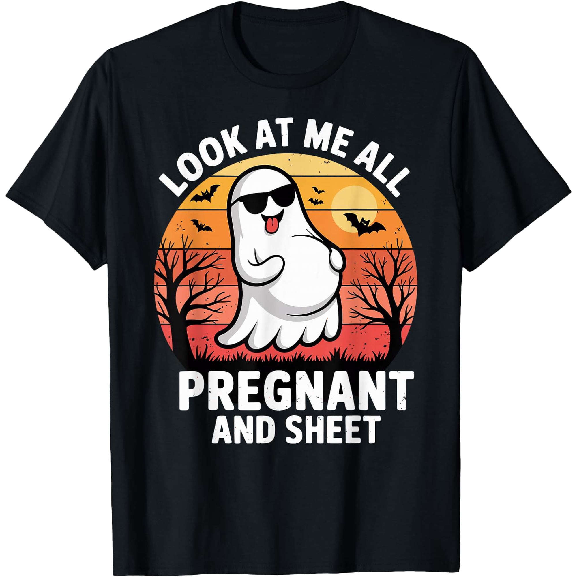 Halloween Pregnant Maternity Ghost T-Shirt , Vintage T-Shirt