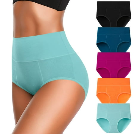 

OLIKEME Underwear for Women Women s Cotton Underwear Briefs Soft Breathable High Waisted Full Coverage Ladies Panties