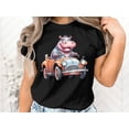 thumbnail image 2 of Funny Hippo Driving Vintage Classic Car Gift Men Women Kids T-Shirt Hippo Driving Classic Car Birthday Holiday Present Tshirt, 2 of 10
